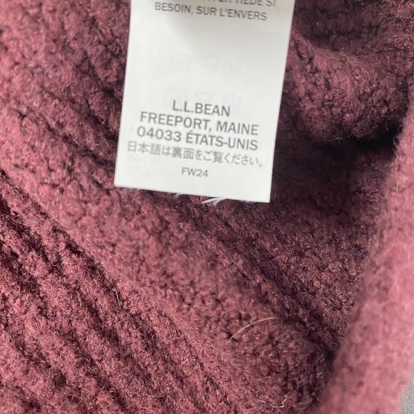 L.L. Bean Cardigan Sweater Womens 2X Plus Purple Full Zip Collared Knit Pockets - Picture 8 of 13